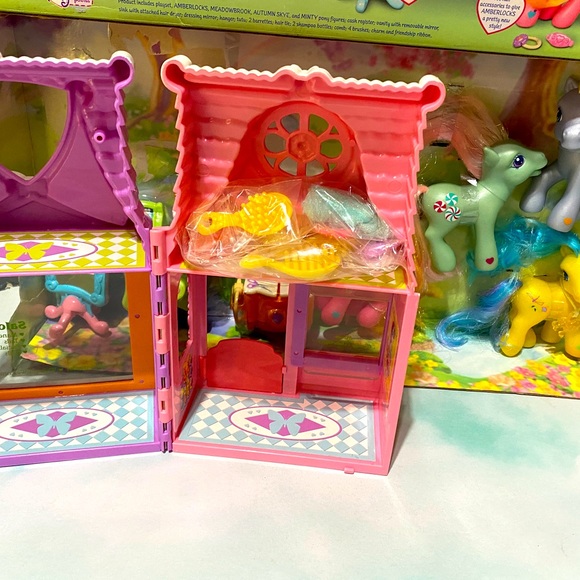 MY LITTLE PONY G3 VTG 2003 CELEBRATION SALON w/AMBERLOCKS & 3 MORE PONY FIGURES - Picture 13 of 16